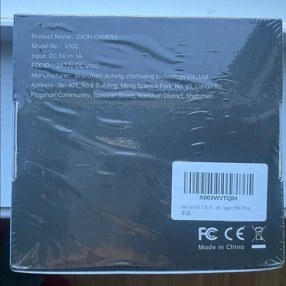 V100 2.5K Black Dash Camera
